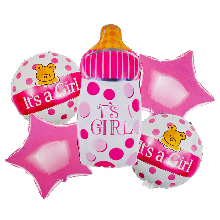 It's A Boy/Girl 5 in 1 Foil Balloons Set