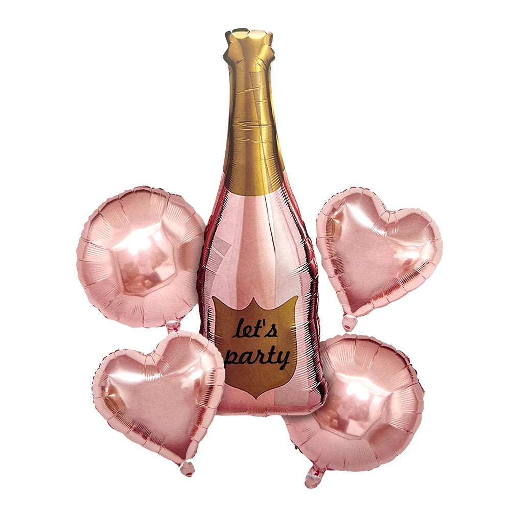 Let's Party 5 in 1 Champagne Foil Balloons Set - 5 Pcs-Party wholesale hub