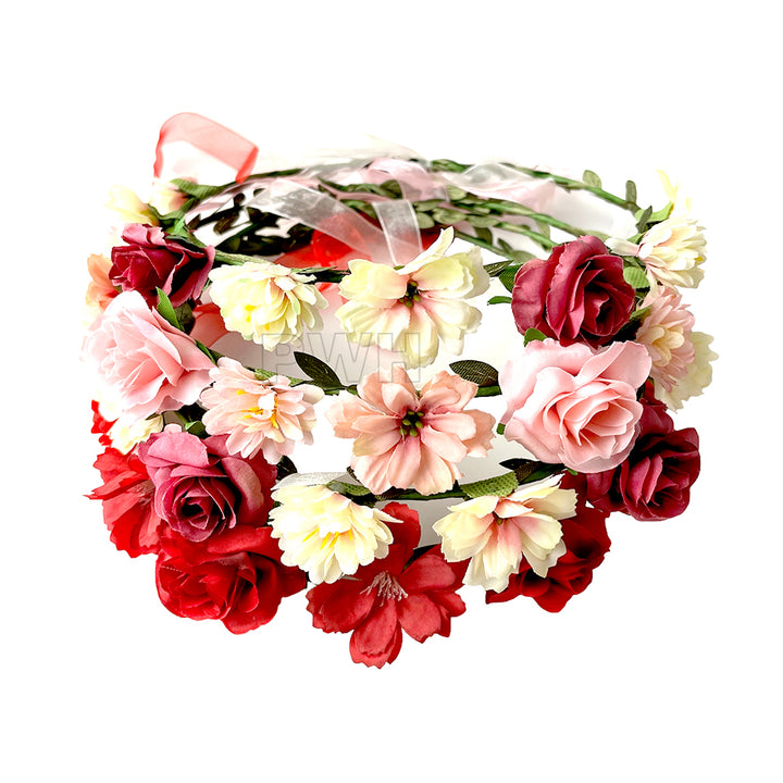 Mix Flowers Floral Tiara - Assorted Colors