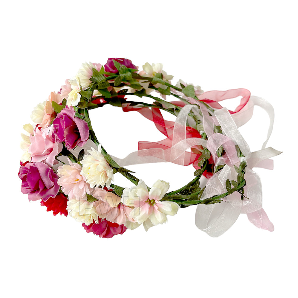 Mix Flowers Floral Tiara - Assorted Colors