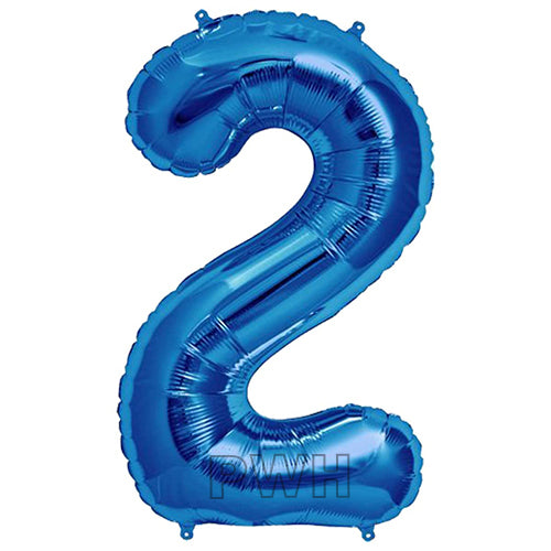 40" Blue Colors Foil Number - (Numbers 0-9)