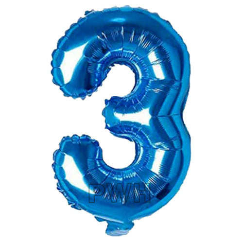 40" Blue Colors Foil Number - (Numbers 0-9)
