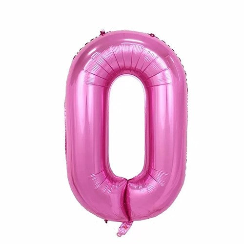 Mcolour 40 Pink Foil Number 0 - Party wholesale hub