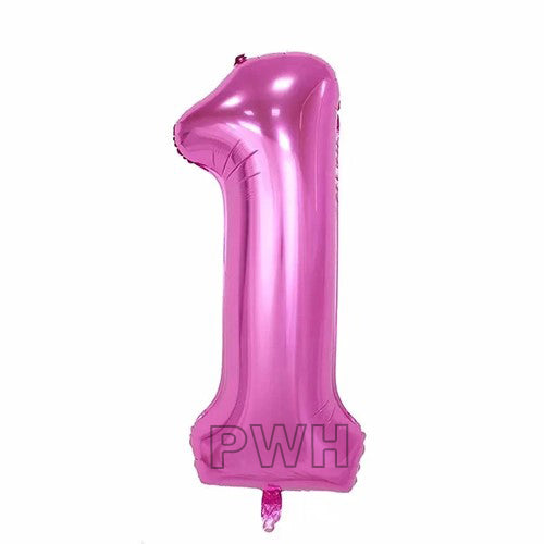 40" Pink Colors Foil Number - (Numbers 0 - 9)