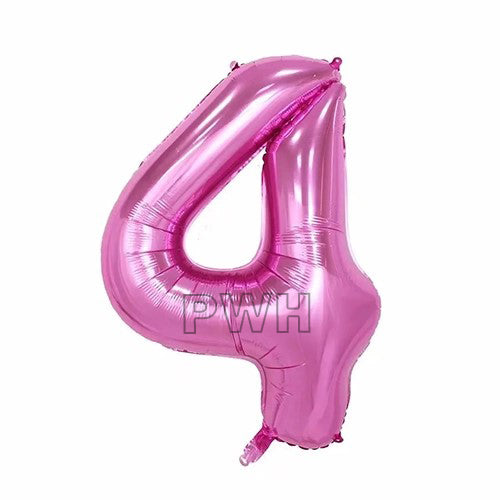 40" Pink Colors Foil Number - (Numbers 0 - 9)