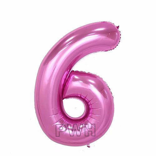 40" Pink Colors Foil Number - (Numbers 0 - 9)