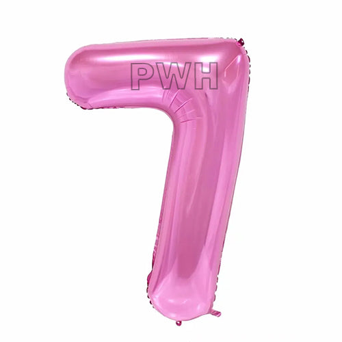 40" Pink Colors Foil Number - (Numbers 0 - 9)
