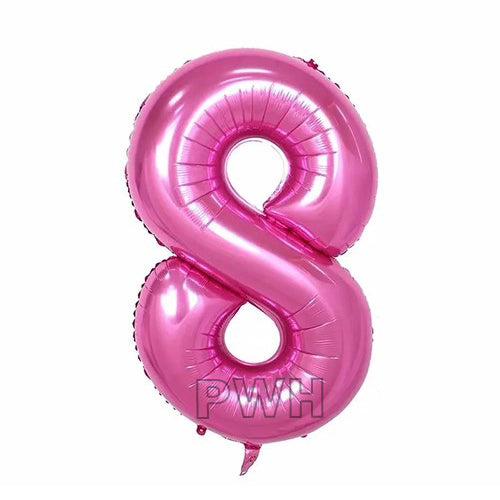 40" Pink Colors Foil Number - (Numbers 0 - 9)