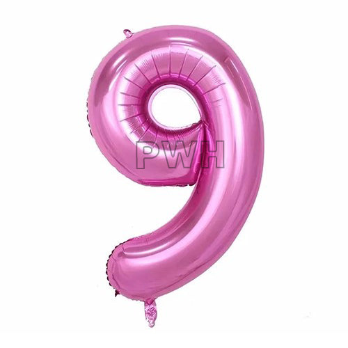 40" Pink Colors Foil Number - (Numbers 0 - 9)