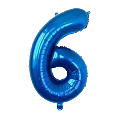 40" Blue Colors Foil Number - (Numbers 0-9)