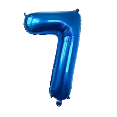 40" Blue Colors Foil Number - (Numbers 0-9)