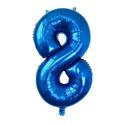 40" Blue Colors Foil Number - (Numbers 0-9)