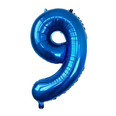 40" Blue Colors Foil Number - (Numbers 0-9)