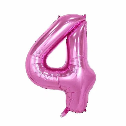 40" Pink Colors Foil Number - (Numbers 0 - 9)