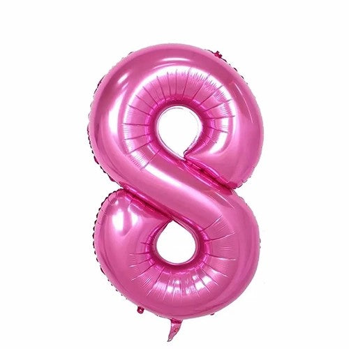 Mcolour 40 Pink Foil Number 8 - Party wholesale hub