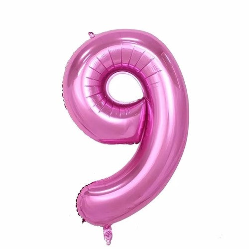 Mcolour 40 Pink Foil Number 9 - Party wholesale hub