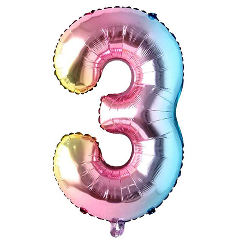 40" Rainbow Colors Foil Number - (Numbers 0 - 9)