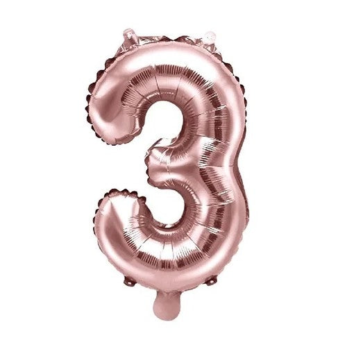 Mcolour 40 Rose Gold Foil Number 3 - Party wholesale hub