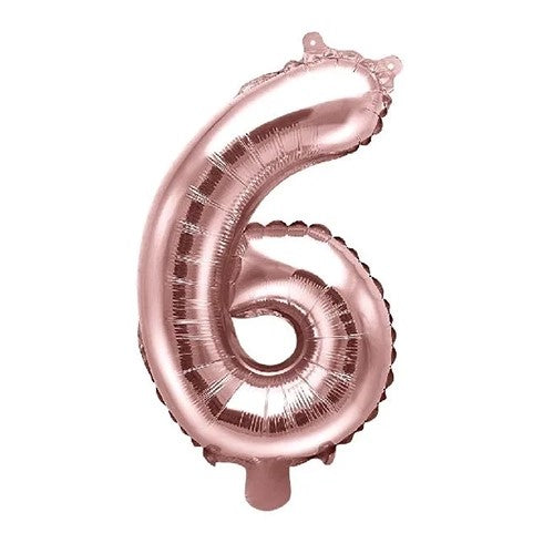 Mcolour 40 Rose Gold Foil Number 6 - Party wholesale hub