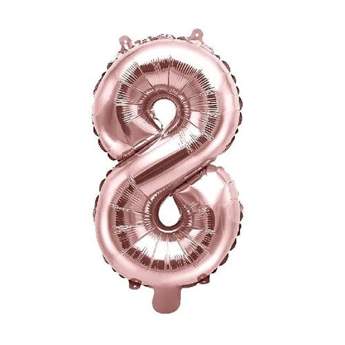 Mcolour 40 Rose Gold Foil Number 8 - Party wholesale hub