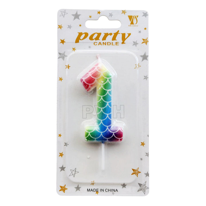Mermaid Scale Number Candle [Available in Digits 0-9]