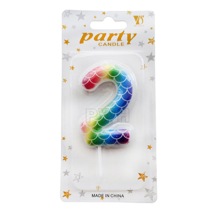Mermaid Scale Number Candle [Available in Digits 0-9]