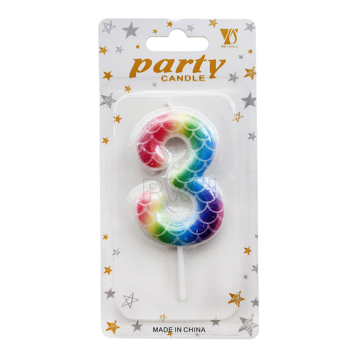 Mermaid Scale Number Candle [Available in Digits 0-9]