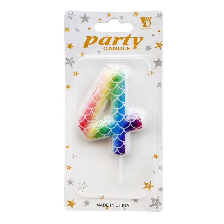 Mermaid Scale Number Candle [Available in Digits 0-9]