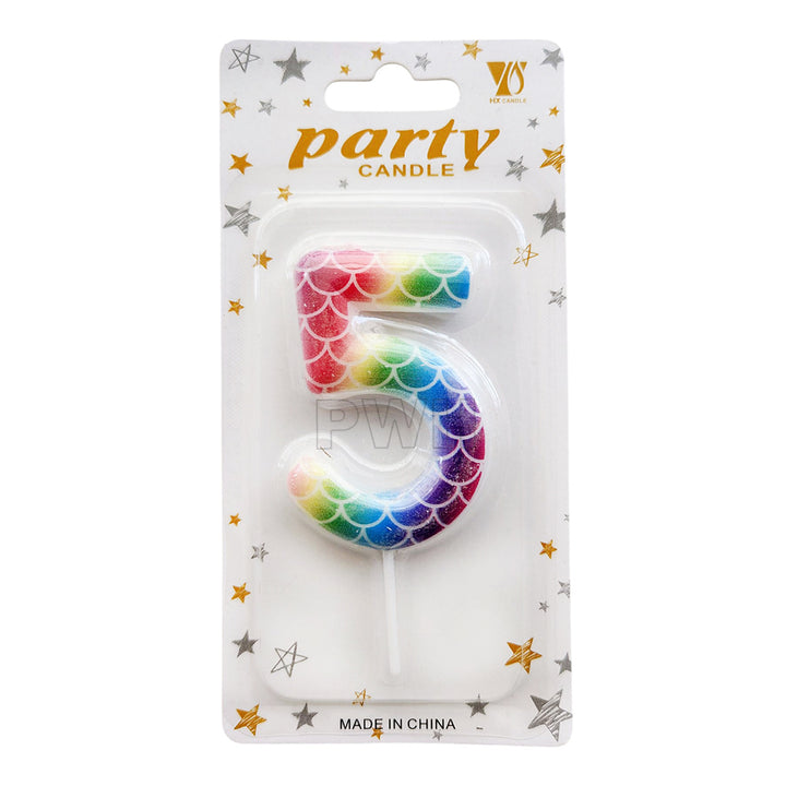 Mermaid Scale Number Candle [Available in Digits 0-9]