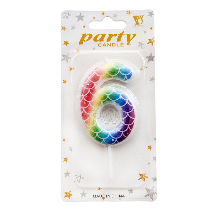 Mermaid Scale Number Candle [Available in Digits 0-9]