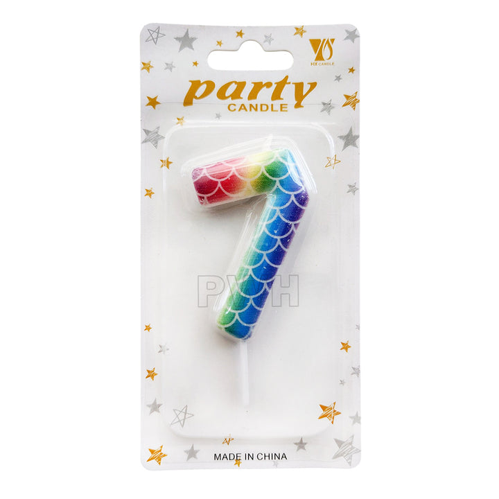 Mermaid Scale Number Candle [Available in Digits 0-9]
