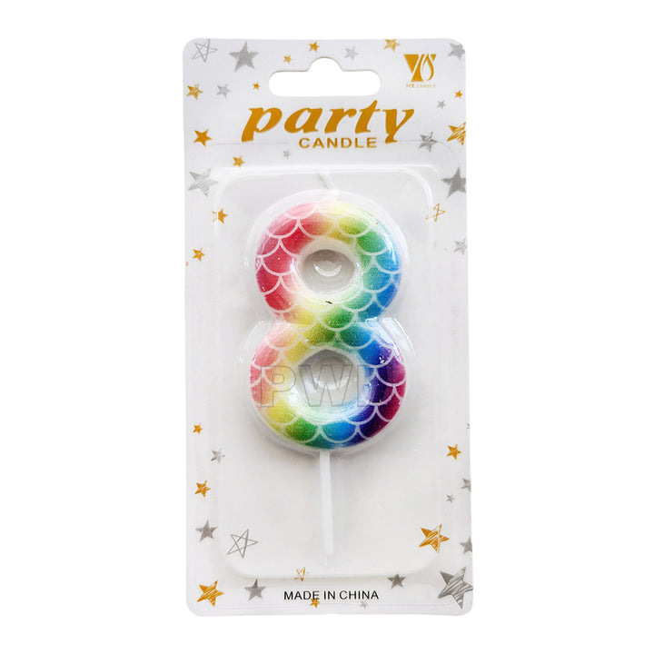 Mermaid Scale Number Candle [Available in Digits 0-9]