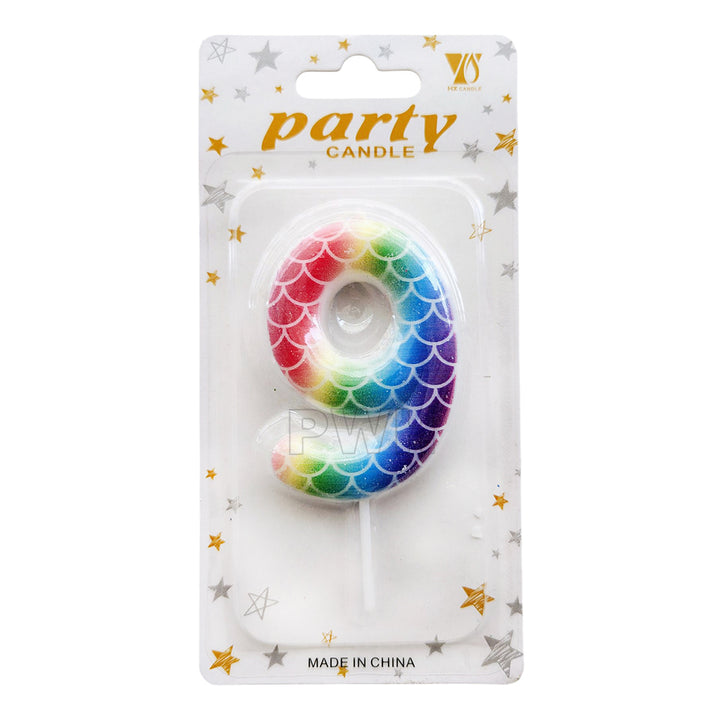 Mermaid Scale Number Candle [Available in Digits 0-9]