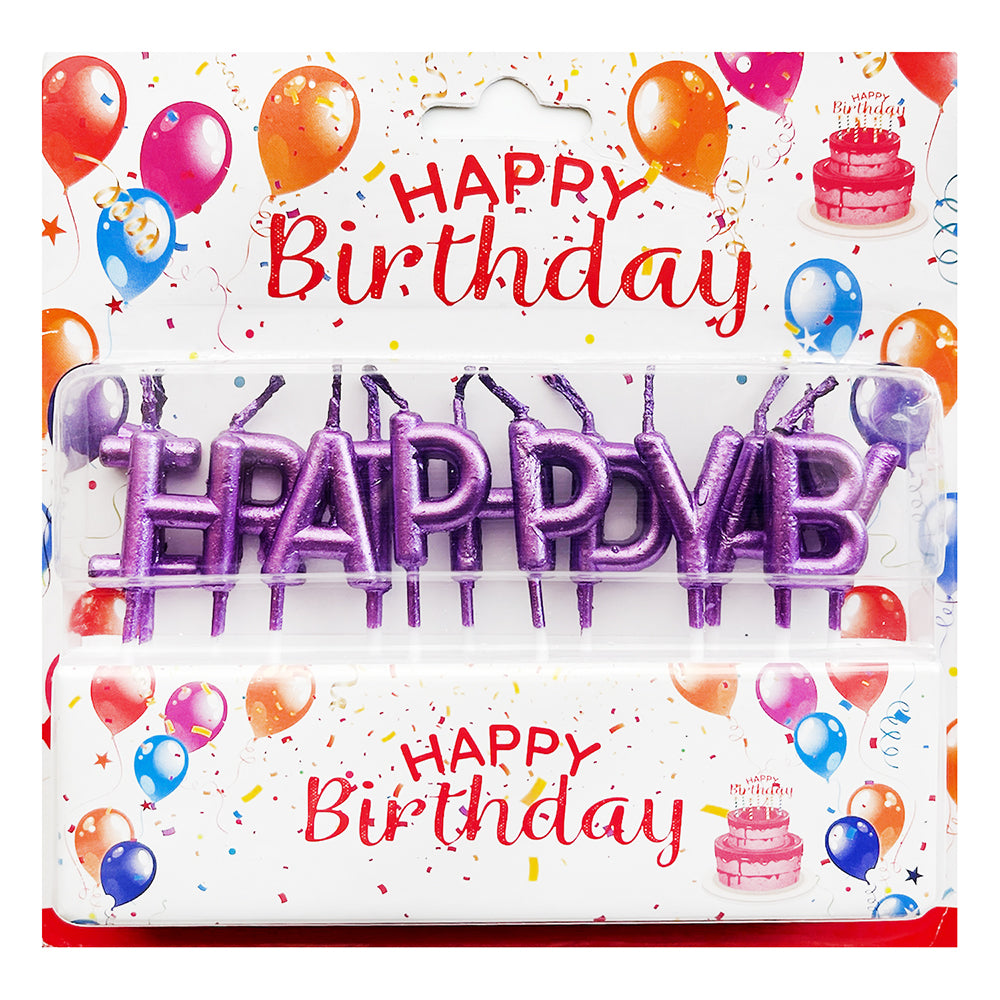 Metallic Happy Birthday Cake Candles Set - Party wholesale hub