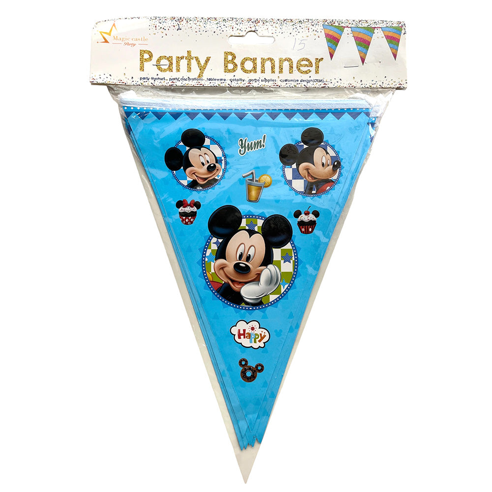 Mickey mouse theme party wall banner - party wholesale hub