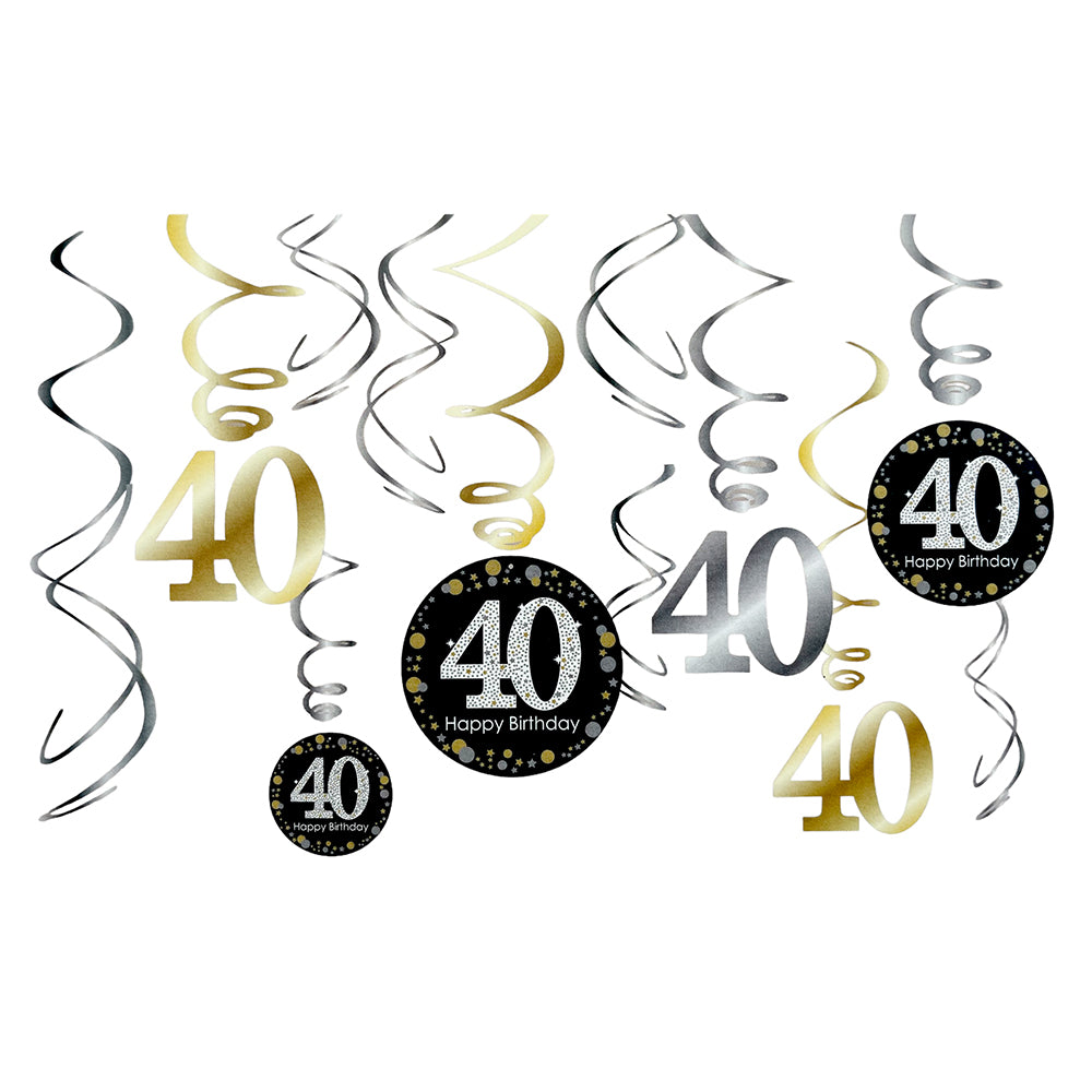 Milestone Hanging Swirls Set- 40 Years Party wholesale hub 