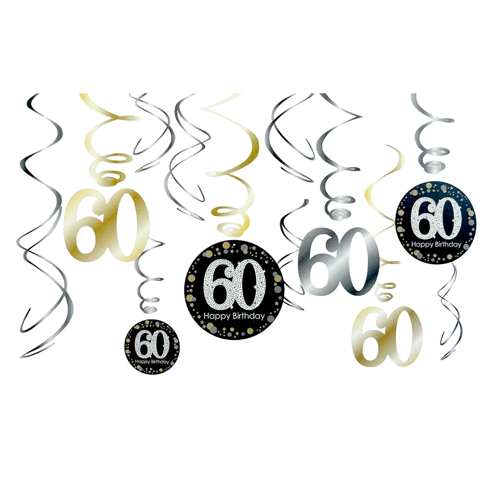 Milestone Hanging Swirls Set-60Years Party wholesale hub