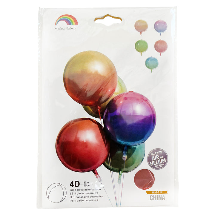 Multi Color Rainbow Colors 4D Foil Balloon-Party wholesale hub