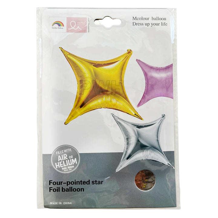 4 Pointed Star Shape Foil Balloon [ Assorted Colors ] - 1 Pcs