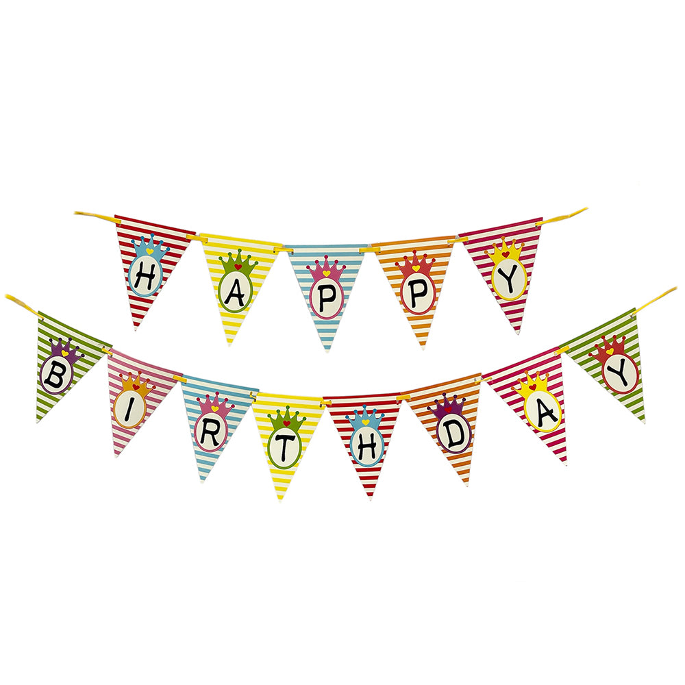 Party Flags Happy Birthday Chevron Banner - Party wholesale hub