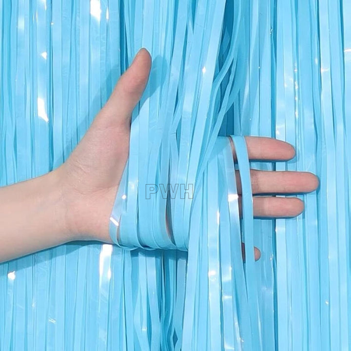 Pastel Color Foil Curtains - 6 Feet