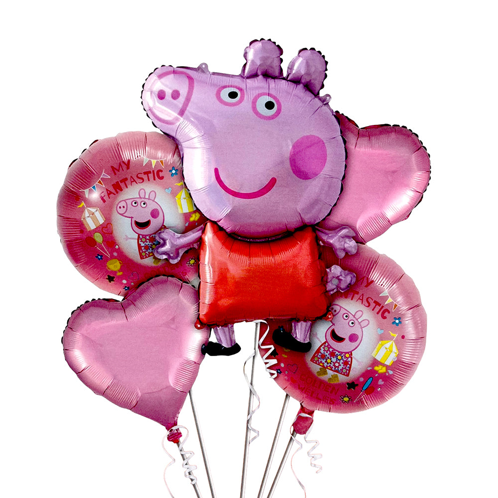 Peppa Pig Foil Balloons Set - 5 Pcs-Party wholesale hub