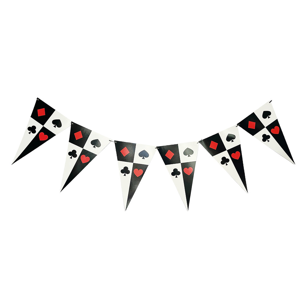 Poker Banner - Large Triangle Flags [Casino] - Party wholesale hub