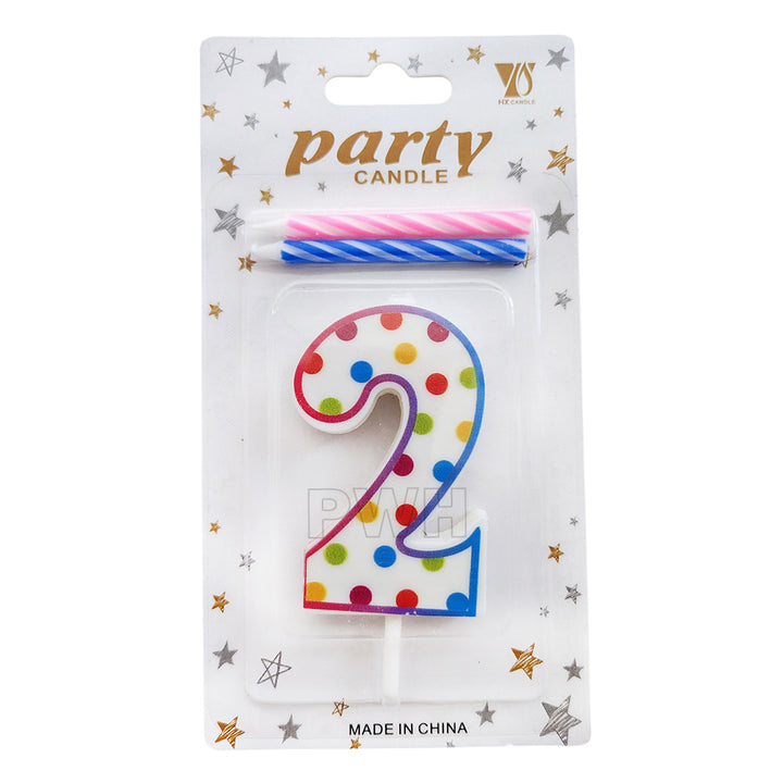 Polka Dots Number Candle  [Available in Digits 0-9]