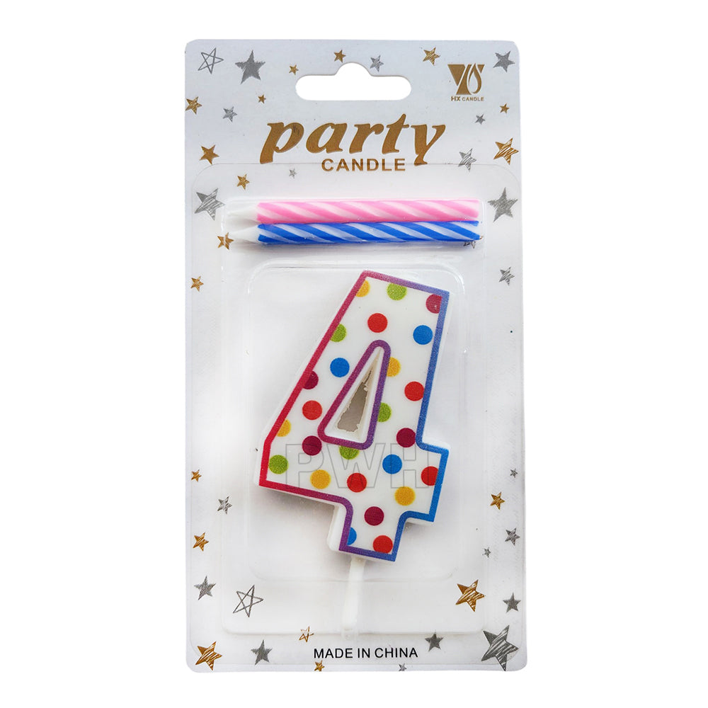 Polka Dots Number Candle  [Available in Digits 0-9]