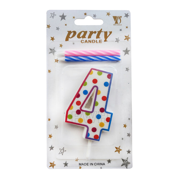 Polka Dots Number Candle  [Available in Digits 0-9]