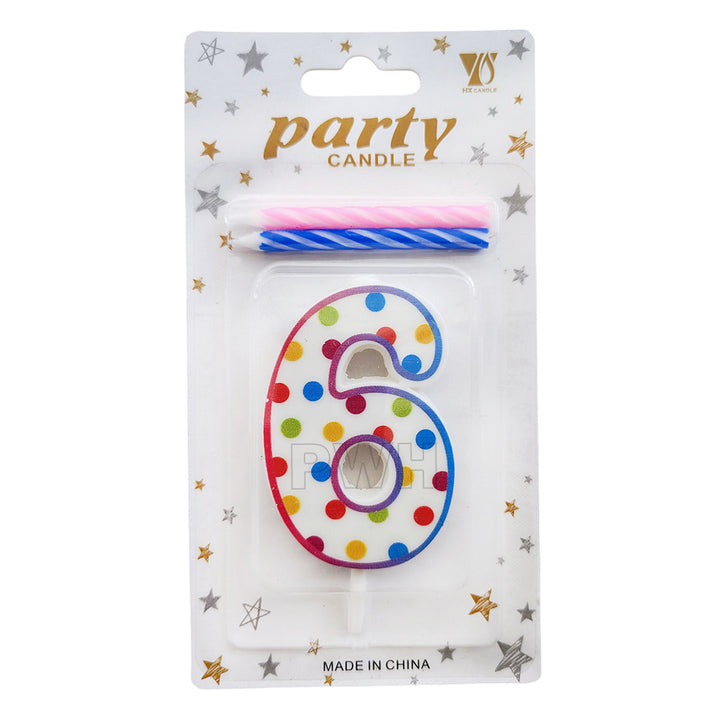 Polka Dots Number Candle  [Available in Digits 0-9]