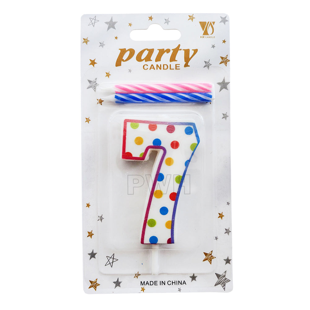 Polka Dots Number Candle  [Available in Digits 0-9]