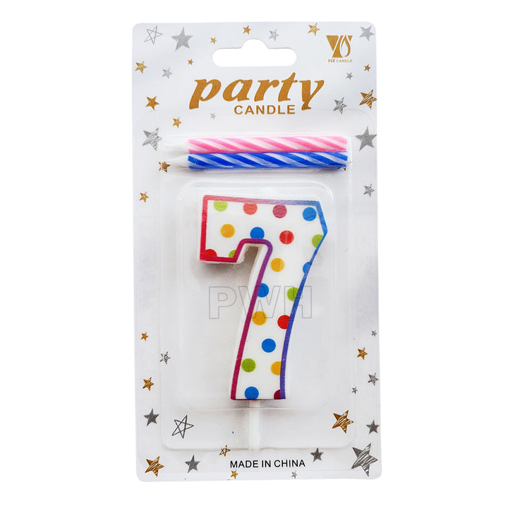 Polka Dots Number Candle  [Available in Digits 0-9]