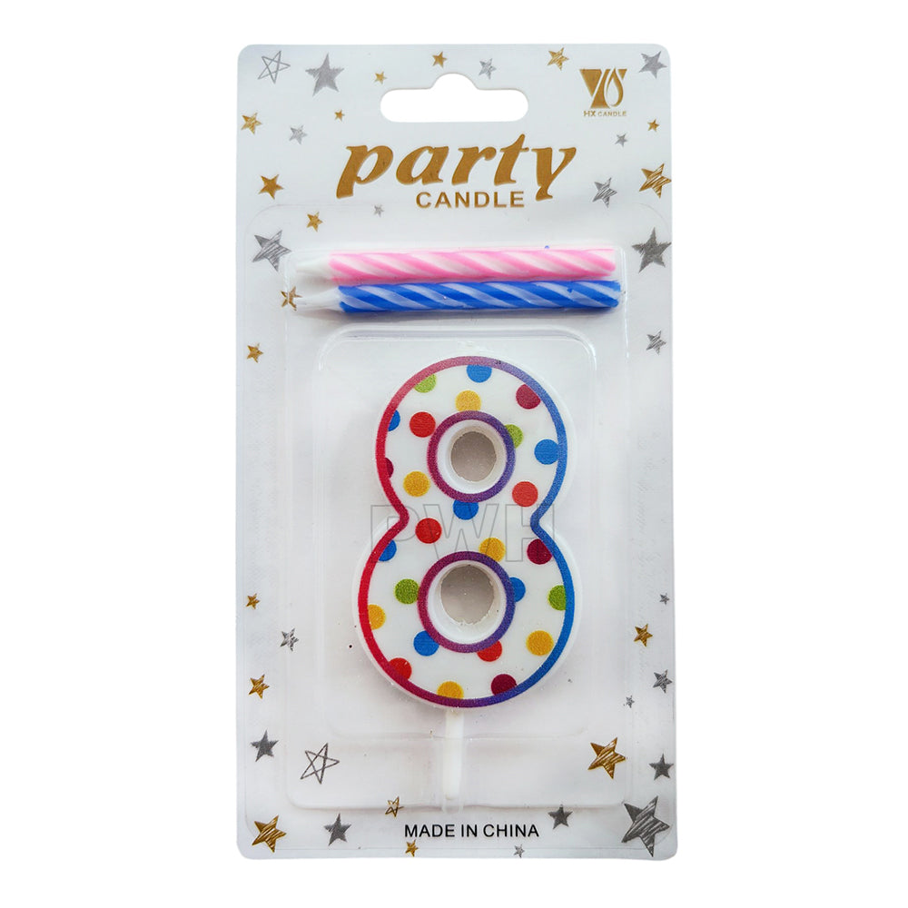Polka Dots Number Candle  [Available in Digits 0-9]
